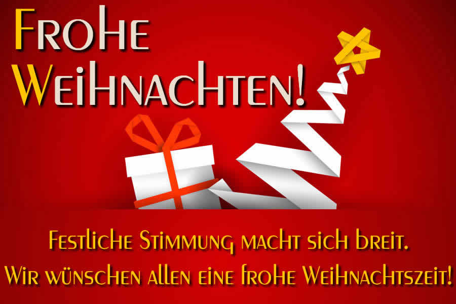 Weihnachtsrotes Hintergrundbild mit Geschenken und Weihnachtsbaum, stilisiert mit Grußphrase
