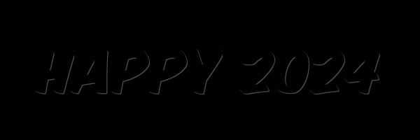 animiertes gif mit Text HAPPY 2025 mit Bewegung der fallenden Figuren und 2025 erscheint rot gefärbt