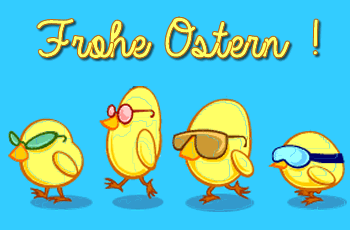 Lustiges animiertes Gif von Frohe Ostern mit Küken