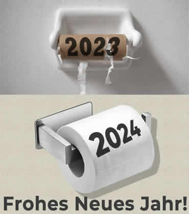 Bild mit neuer Toilettenpapierrolle für 2024